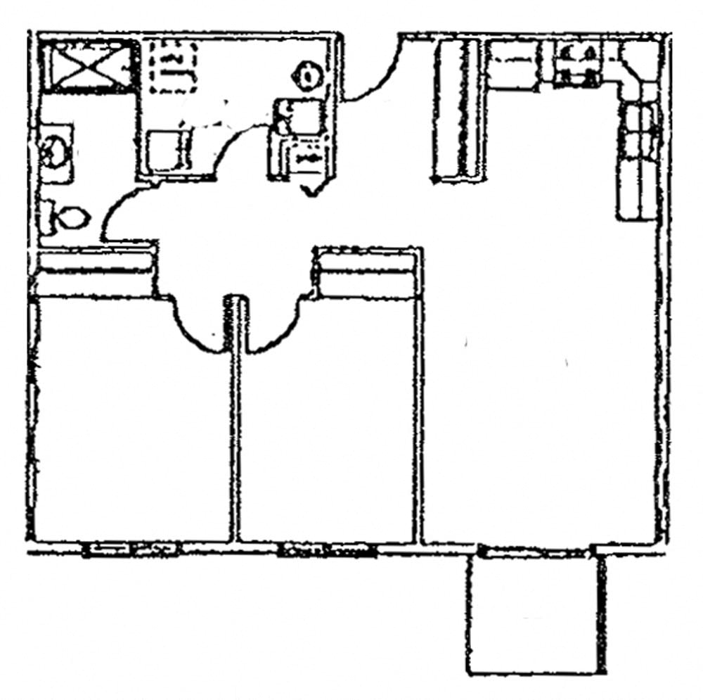 Floor plan for 2 beds, 2 baths, 819 sqft